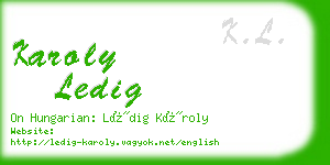 karoly ledig business card